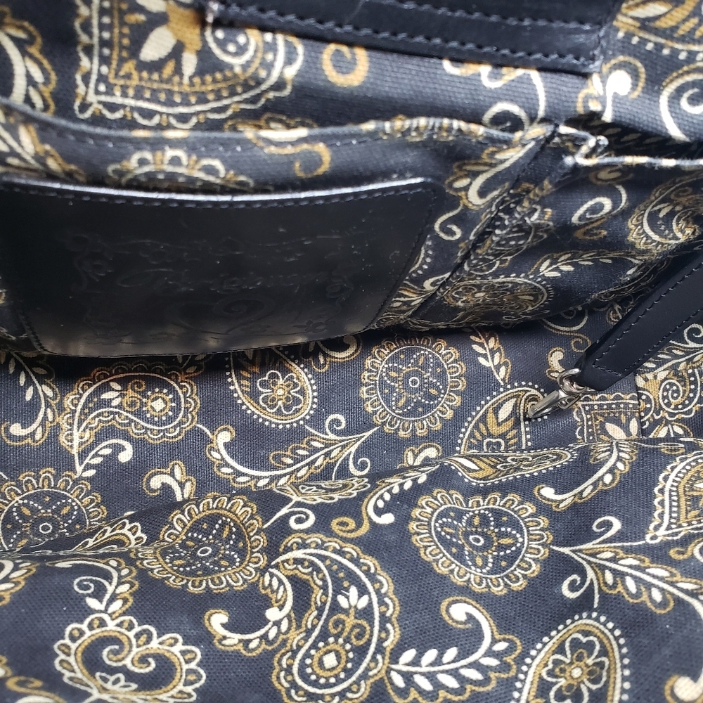 Brighton Black Tan Woven Tote - Picture 13 of 14